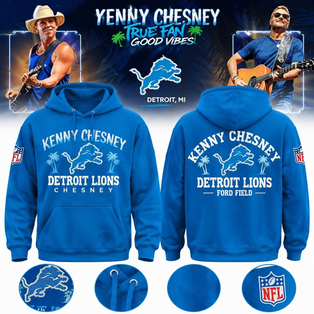 Detroit Lions X Kenny Chesney Merch The Original Vibe Room Tour 2027 Hoodies Best Gift For Fans