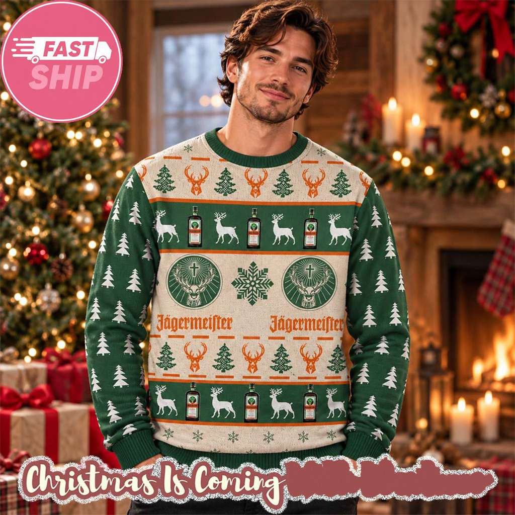 Jagermeister Liqueur Green Logo Pattern Vintage Christmas Ugly Sweater Xmas Gift Ideas 1 - Unicasport Jagermeister Liqueur Green Logo Pattern Vintage Christmas Ugly Sweater Xmas Gift Ideas