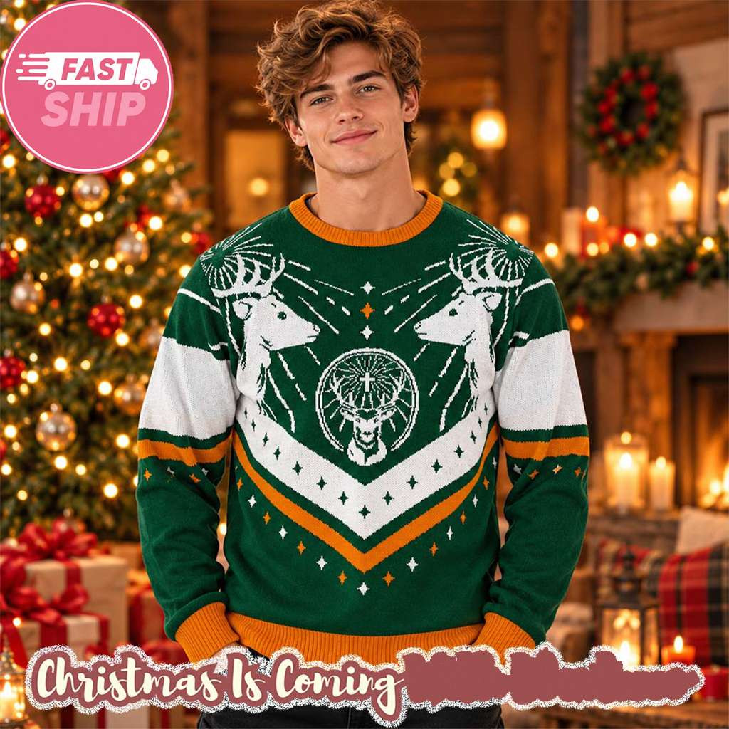 Jagermeister Logo Between The Stag Christmas Ugly Sweater Holiday Apparel Gift For Husband 1 - Unicasport Jagermeister Logo Between The Stag Christmas Ugly Sweater Holiday Apparel Gift For Husband