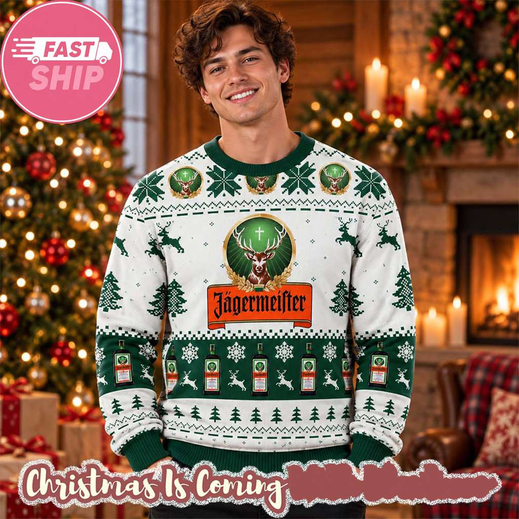 Jagermeister Signature Big Logo Snowflakes And Pine Tree Christmas Ugly Sweater Xmas Gifts 1 - Unicasport Jagermeister Signature Big Logo Snowflakes And Pine Tree Christmas Ugly Sweater Xmas Gifts