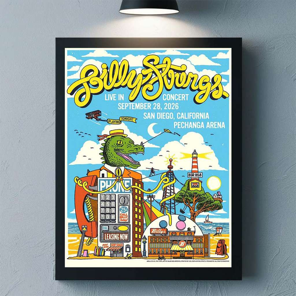 Billy Strings San Diego CA 2026 Event Poster Live In Concert At Pechanga Arena Poster Wall Decor