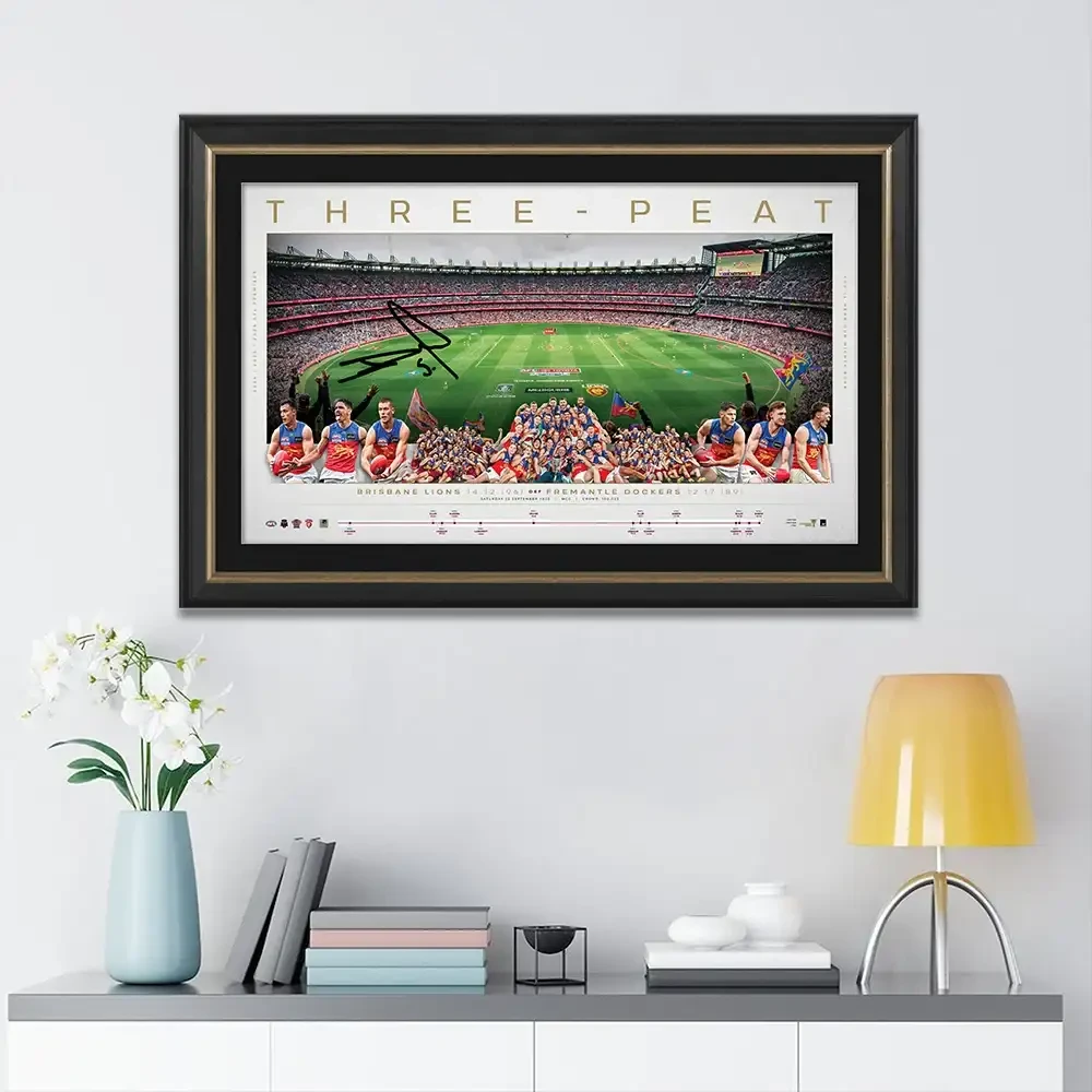 Brisbane Lions Three Peat Premiers Poster Brisbane Lions Merch Home Decor Gift For AFL Lovers