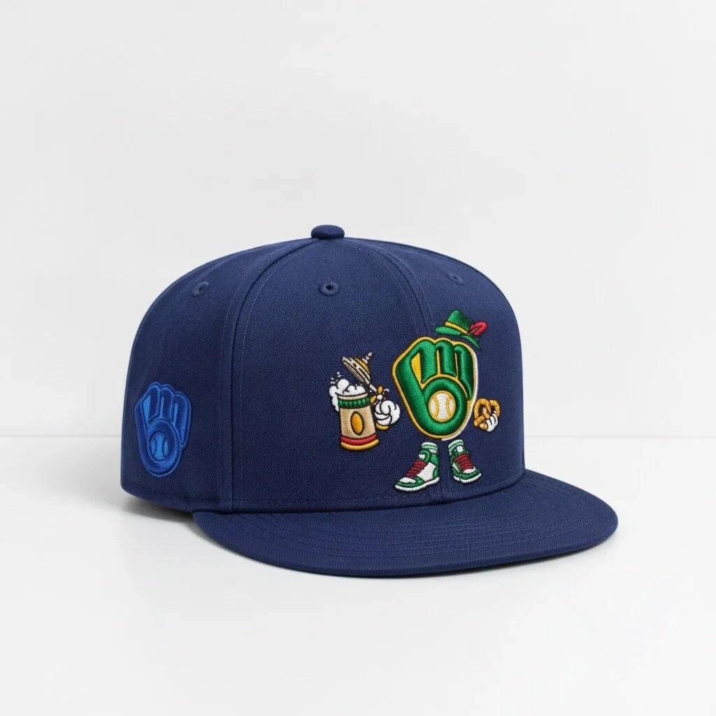 2026 Brewers Beer Mug And Pretzel Snapback Hat Milwaukee Oktoberfest Cap Brewers Merch