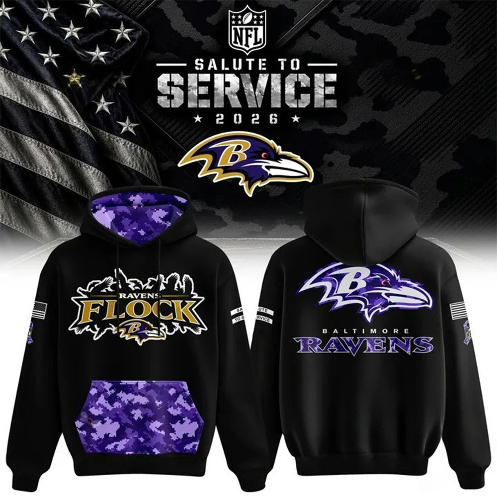 Baltimore Ravens Merch NFL Salute to Service Hoodie Ravens Game Day Clothing Gifts Ideas 1 - Unicasport Baltimore Ravens Merch NFL Salute to Service Hoodie Ravens Game Day Clothing Gifts Ideas