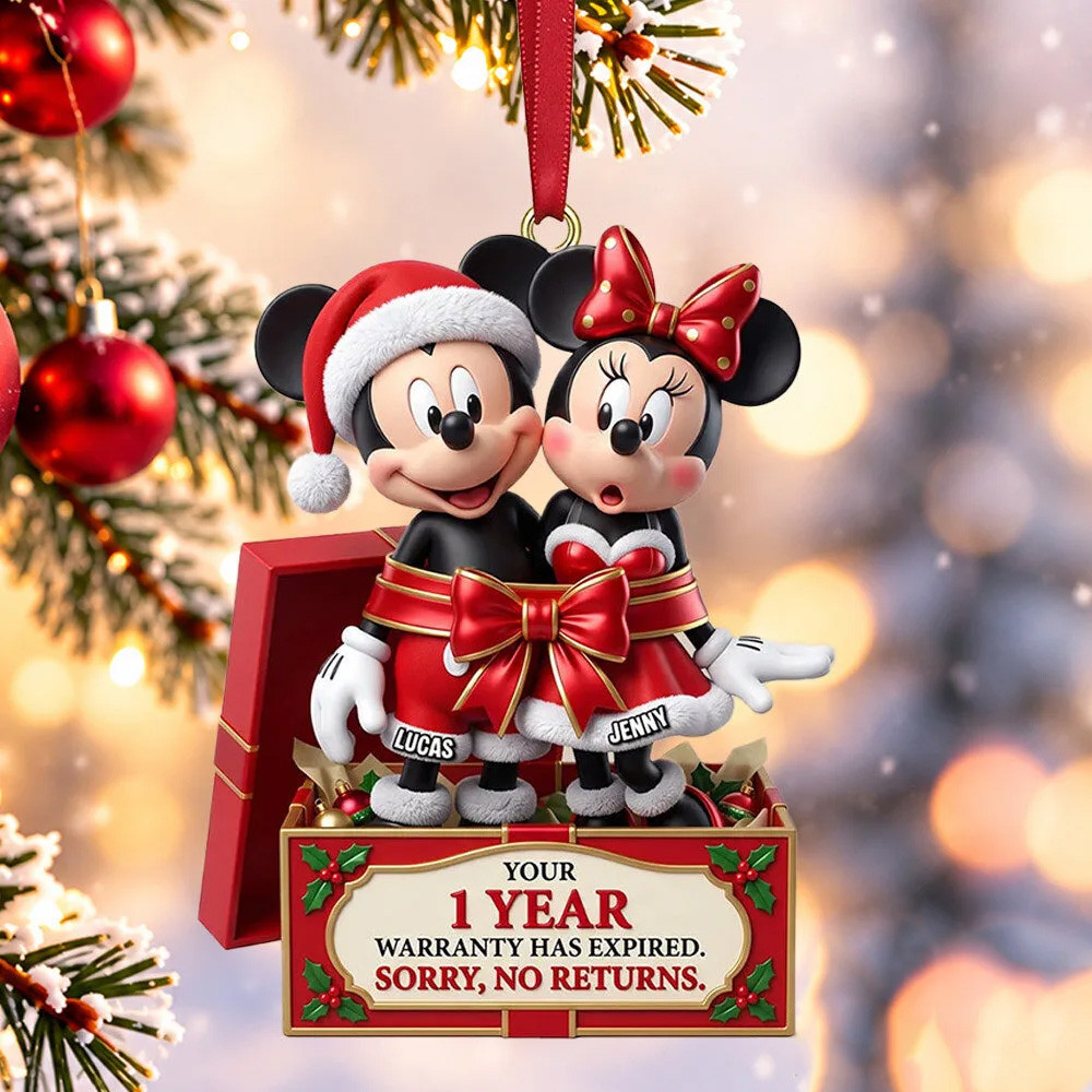 Custom Mickey Minnie Couple Christmas Ornament Xmas Tree Decor Xmas Gifts For Wife