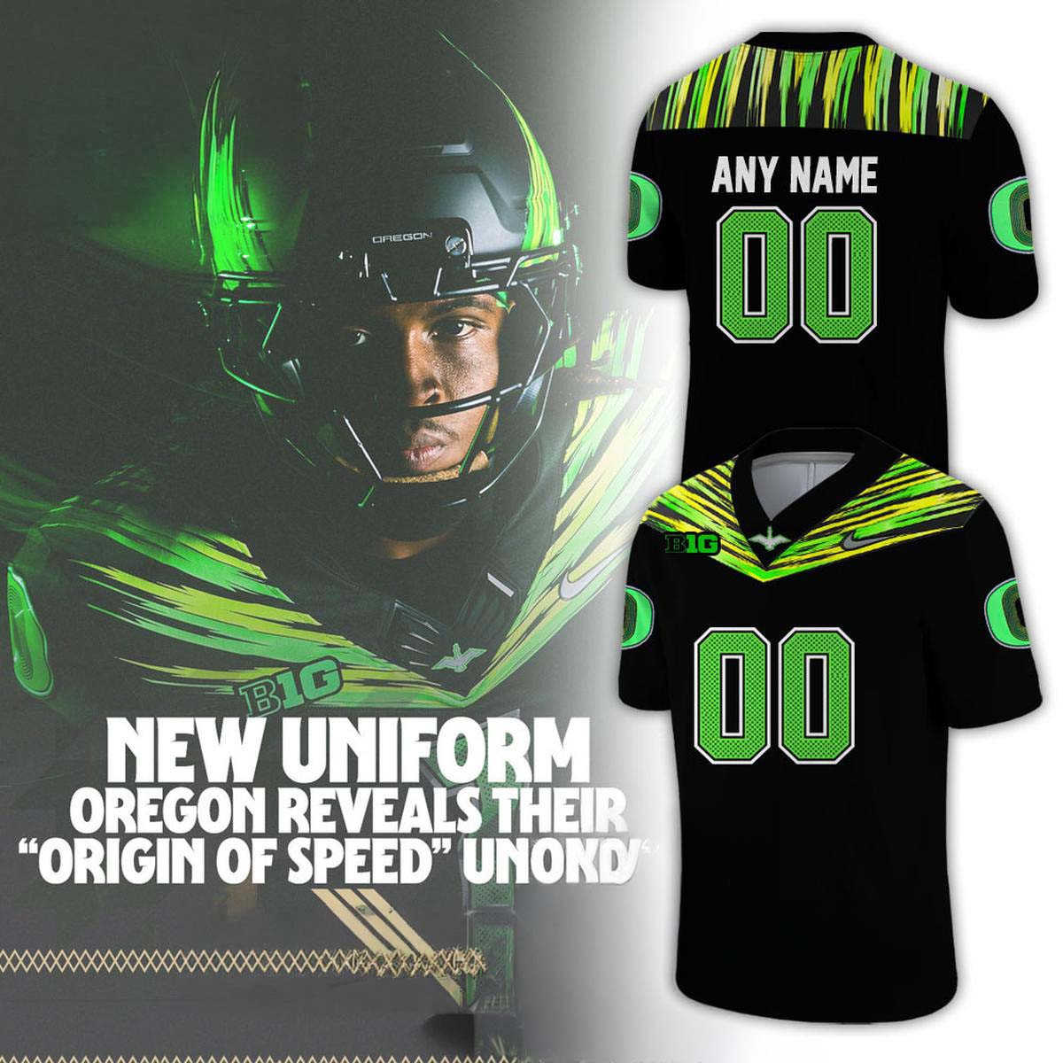 Custome Oregon Ducks Merch Origin Of Speed Black Neon Green Sports Football Jersey Shirt Fans Gear 1 - Unicasport Custome Oregon Ducks Merch Origin Of Speed Black Neon Green Sports Football Jersey Shirt Fans Gear
