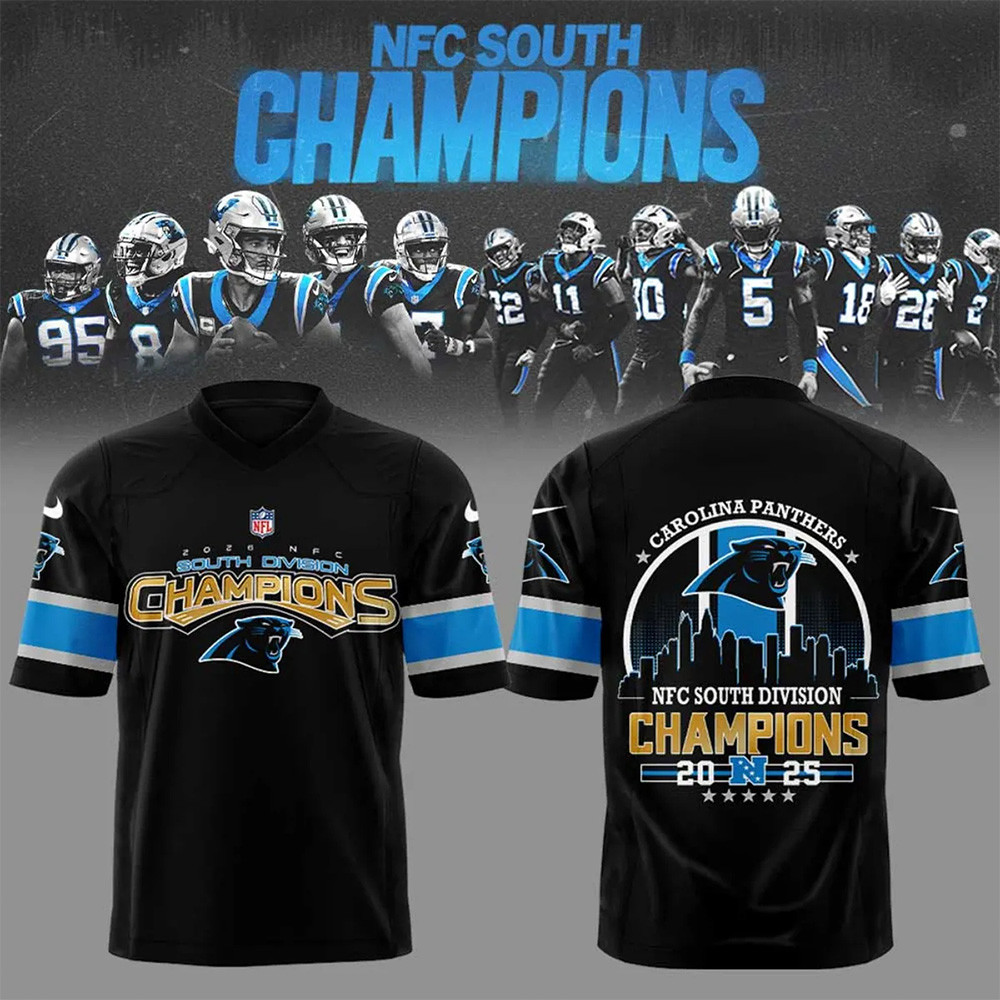 Carolina Panthers Merch NFC South Division Champions Commemorative Jersey Panthers Fans Gifts 1 - Unicasport Carolina Panthers Merch NFC South Division Champions Commemorative Jersey Panthers Fans Gifts