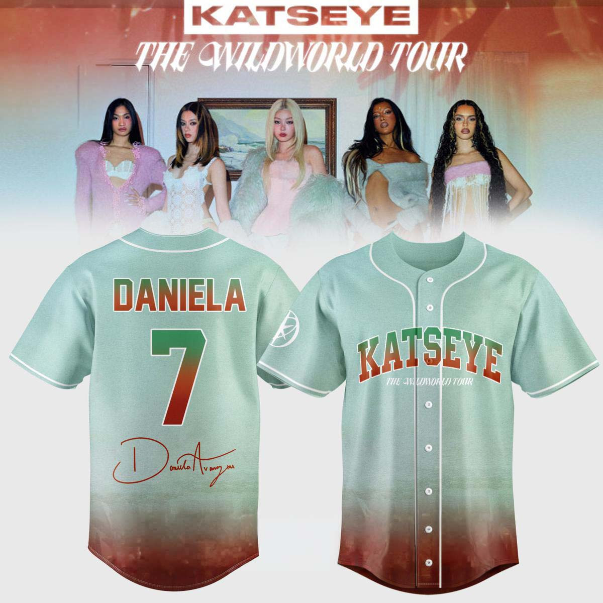 Katseye Merch The Wildworld Tour 2026 Daniela 7 Baseball Jersey Shirt Gift For Eyekons Fans 1 - Unicasport Katseye Merch The Wildworld Tour 2026 Daniela 7 Baseball Jersey Shirt Gift For Eyekons Fans