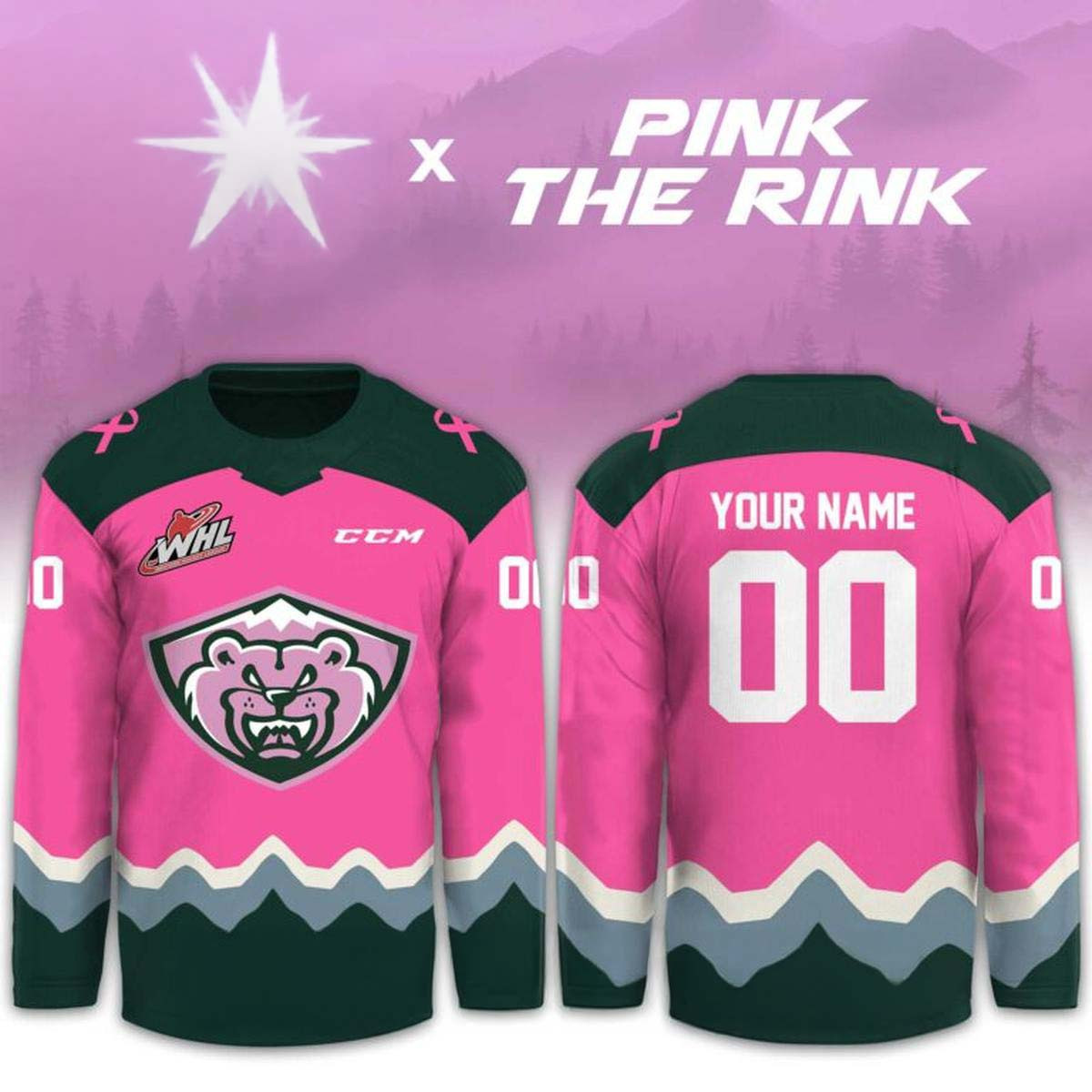 Custom Everett Silvertips Merch x Pink The Rink Hockey Jersey Shirt Gift For Hockey Lover 1 - Unicasport Custom Everett Silvertips Merch x Pink The Rink Hockey Jersey Shirt Gift For Hockey Lover