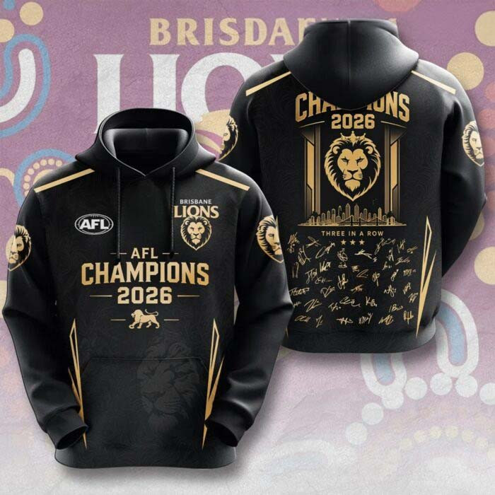 Brisbane Lions Merch 2026 AFL Hoodie Great Gift For Football Lover