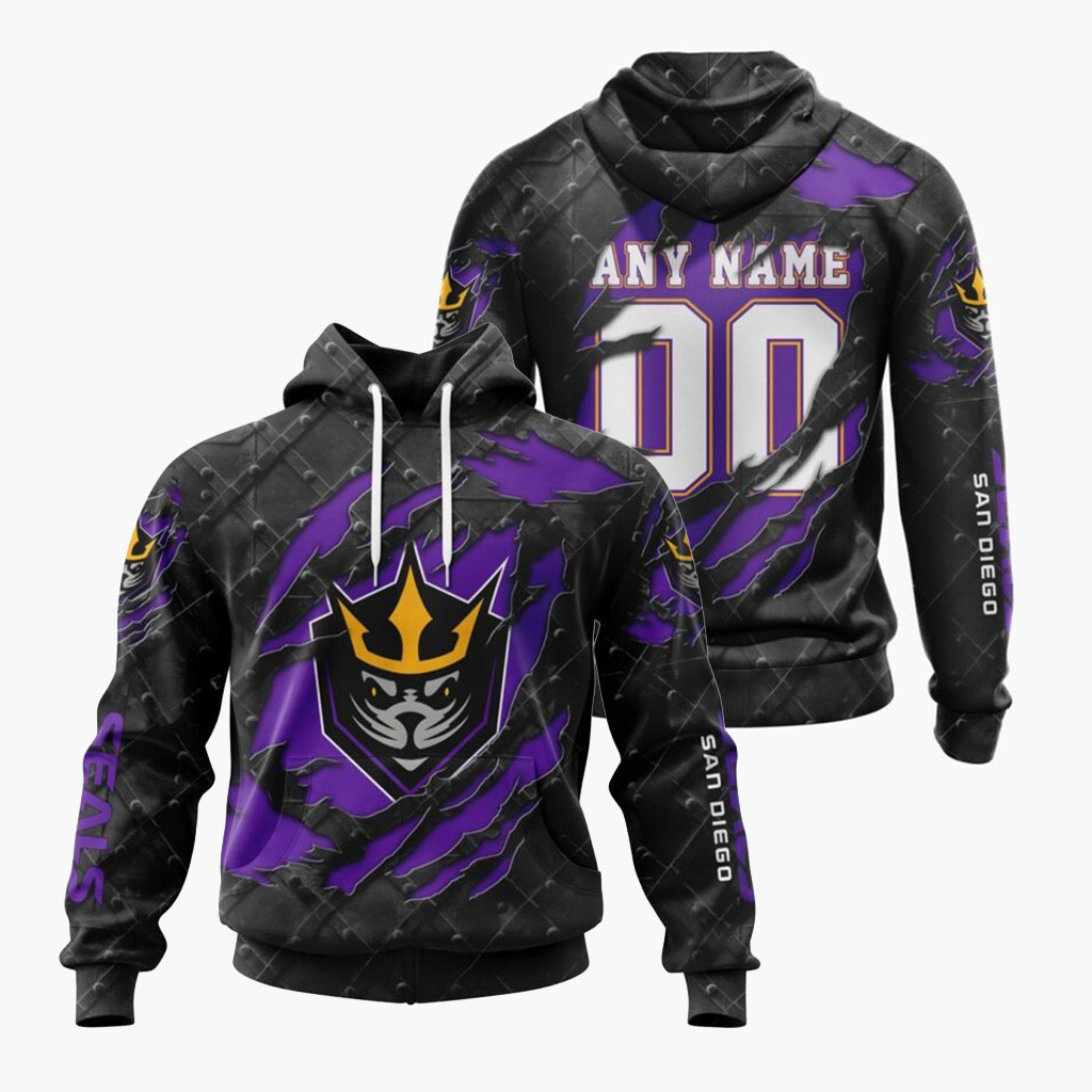 Custom Nll Merch San Diego Seals Special Black Metal Hoodie Lacrosse Fans Gear Ideas 1 - Unicasport Custom Nll Merch San Diego Seals Special Black Metal Hoodie Lacrosse Fans Gear Ideas