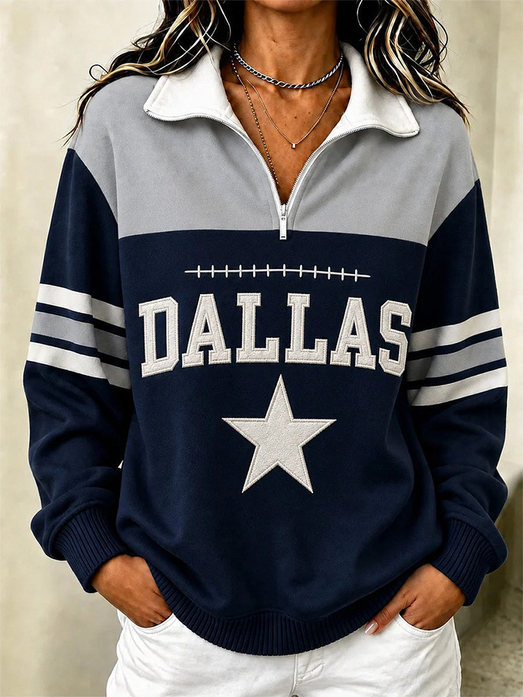 Dallas Cowboys Merch Dallas Quarter Half Zip Sweatshirt Game Day Clothing Gifts Idea 1 - Unicasport Dallas Cowboys Merch Dallas Quarter Half Zip Sweatshirt Game Day Clothing Gifts Idea