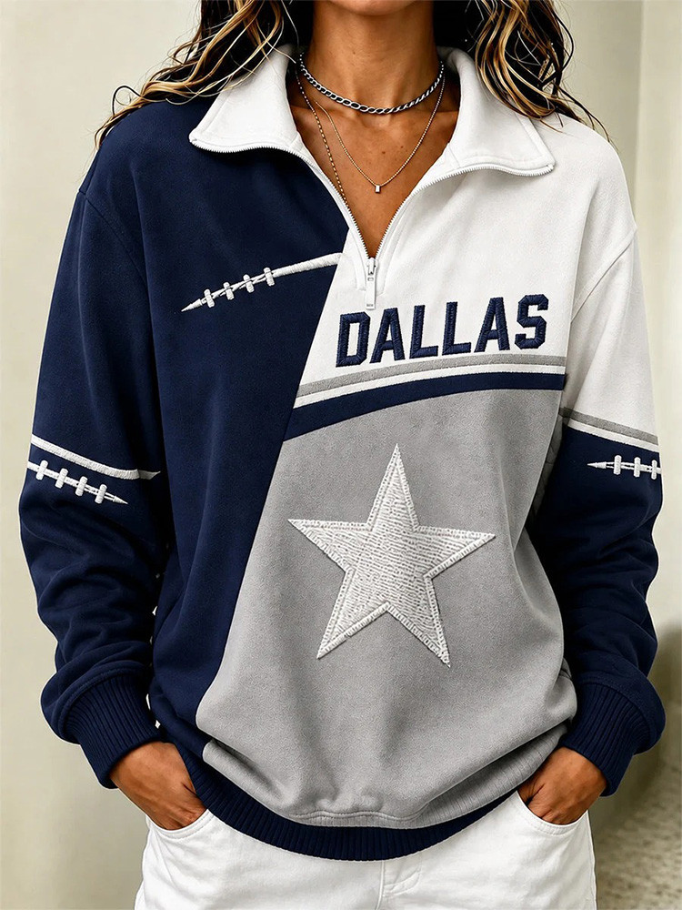 Dallas Cowboys Merch Dallas Quarter Half Zip Sweatshirt Game Day Clothing NFL Shirt Gifts Idea 1 - Unicasport Dallas Cowboys Merch Dallas Quarter Half Zip Sweatshirt Game Day Clothing NFL Shirt Gifts Idea