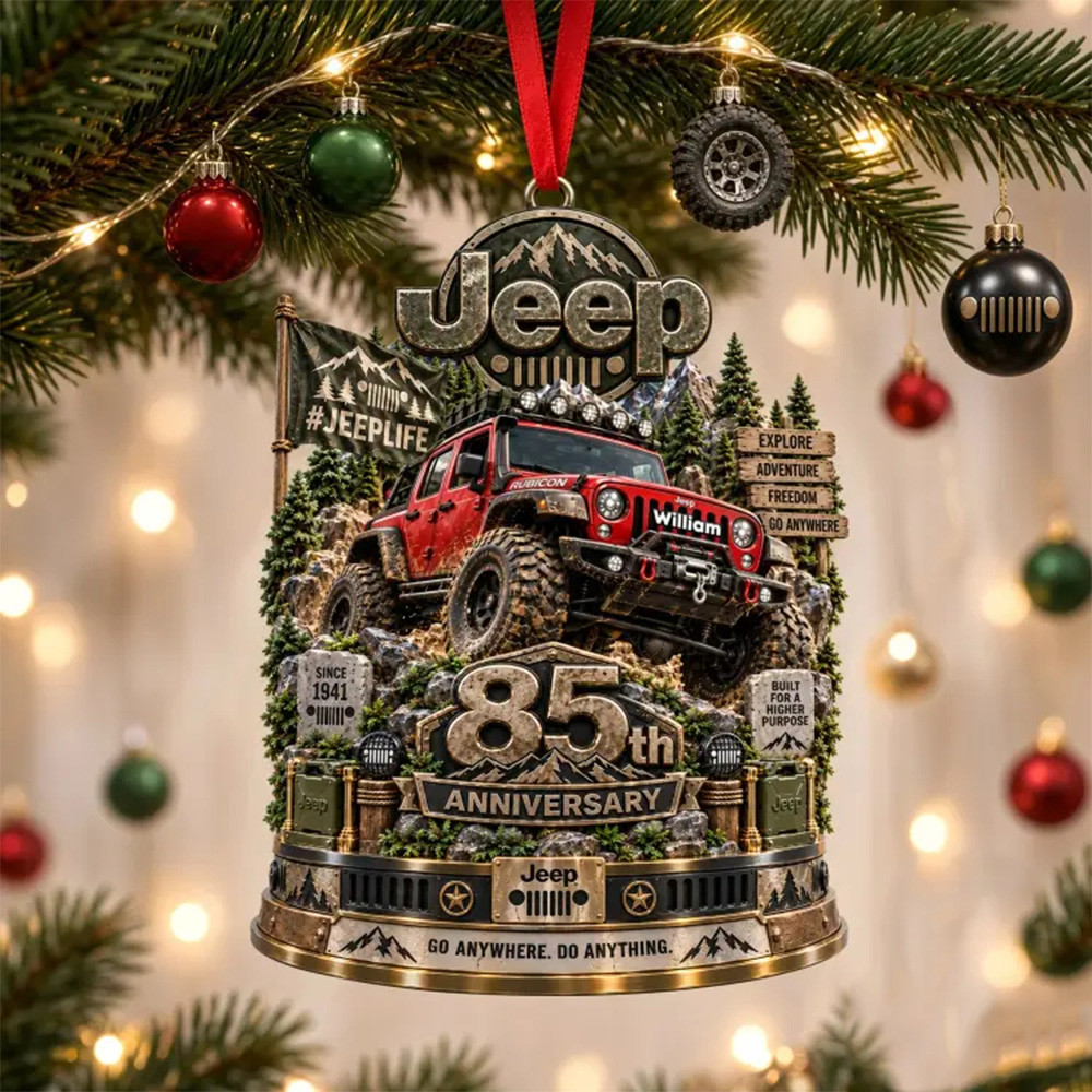 Jeep 85th Anniversary Car Color Christmas Ornament Xmas Tree Decor Gifts For Jeep Lovers