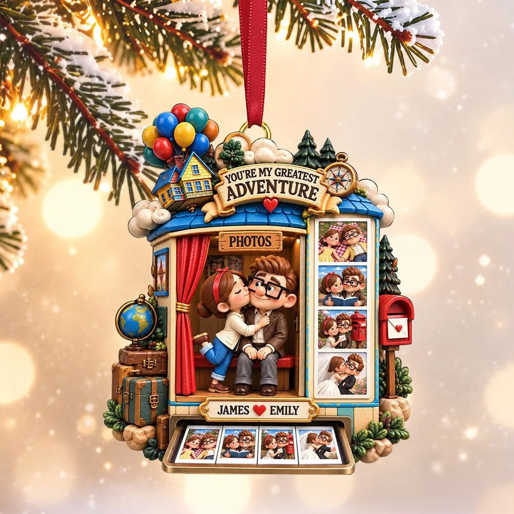Custom Disney Up Carl Ellie Greatest Adventure Christmas Ornament Xmas Tree Decor Gifts Ideas