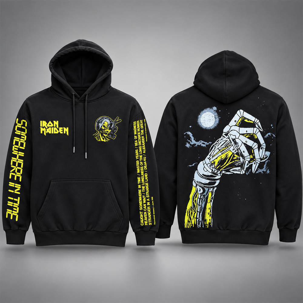 Iron Maiden Merch Somewhere In Time Hoodie Iron Maiden Concert Outfits Metalheads Gifts 1 - Unicasport Iron Maiden Merch Somewhere In Time Hoodie Iron Maiden Concert Outfits Metalheads Gifts