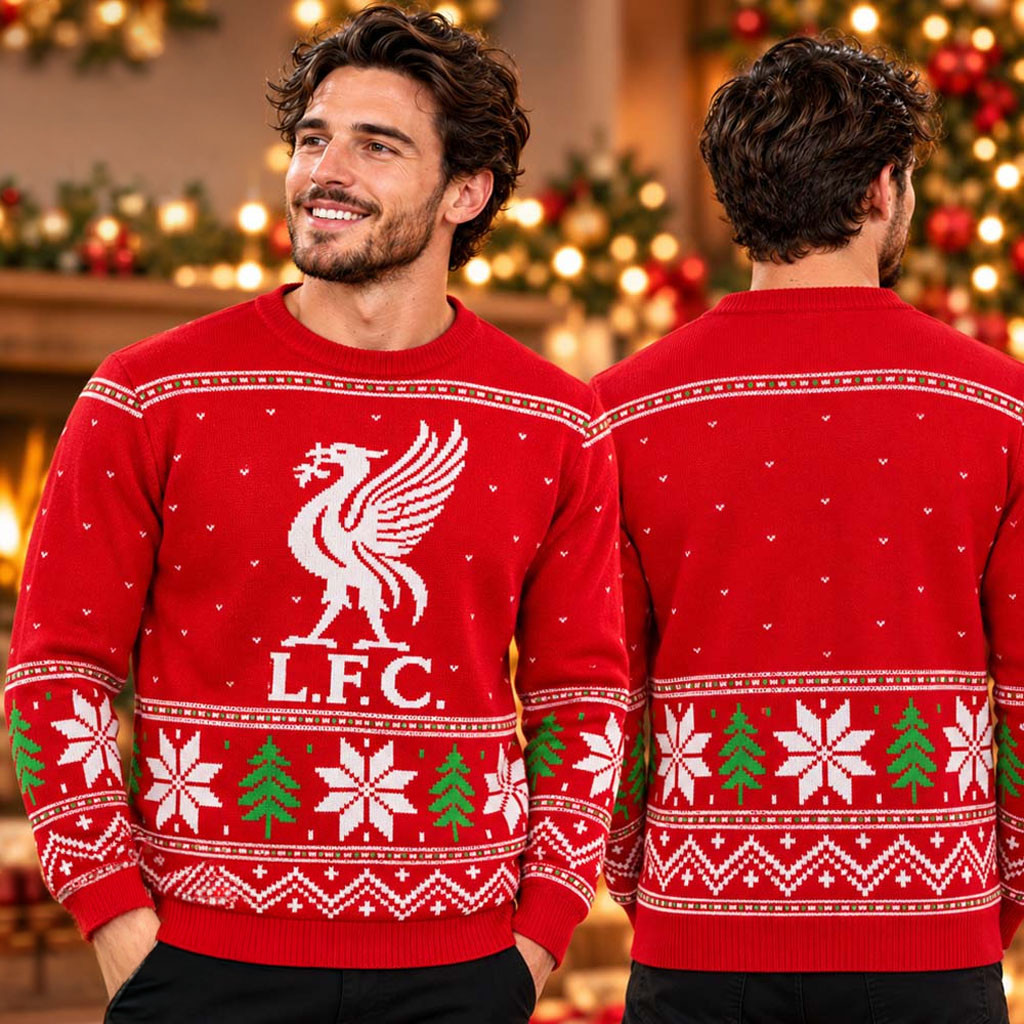 Liverpool LFC Fairisle Red Christmas Ugly Sweater Holiday Football Apparel Gifts for Liverpool Fans 1 - Unicasport Liverpool LFC Fairisle Red Christmas Ugly Sweater Holiday Football Apparel Gifts for Liverpool Fans