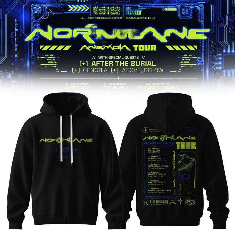 Northlane Merch The Anemoia Tour 2026 Black Hoodie Best Alternative Metal Music Lover Gift Ideas 1 - Unicasport Northlane Merch The Anemoia Tour 2026 Black Hoodie Best Alternative Metal Music Lover Gift Ideas