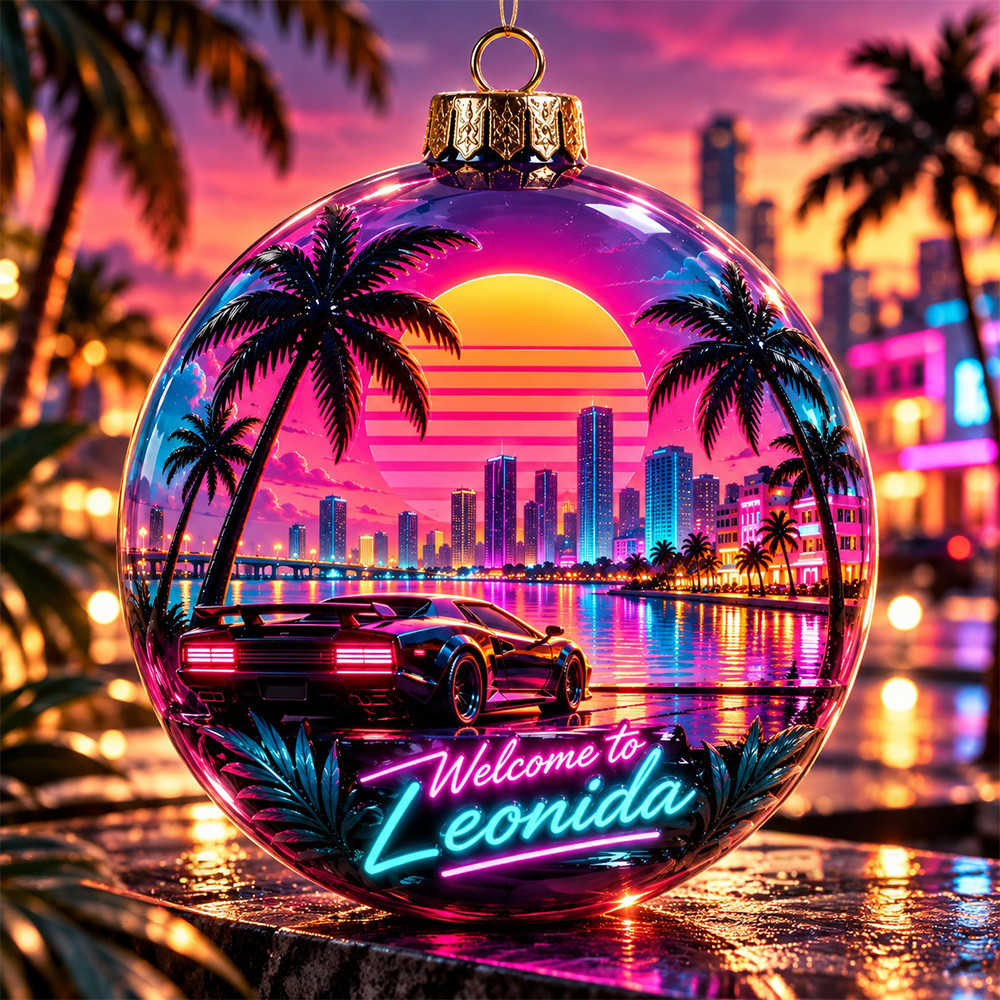 Grand Theft Auto VI Welcome To Leonida Christmas Ornament Xmas Decor Gifts For GTA Lovers
