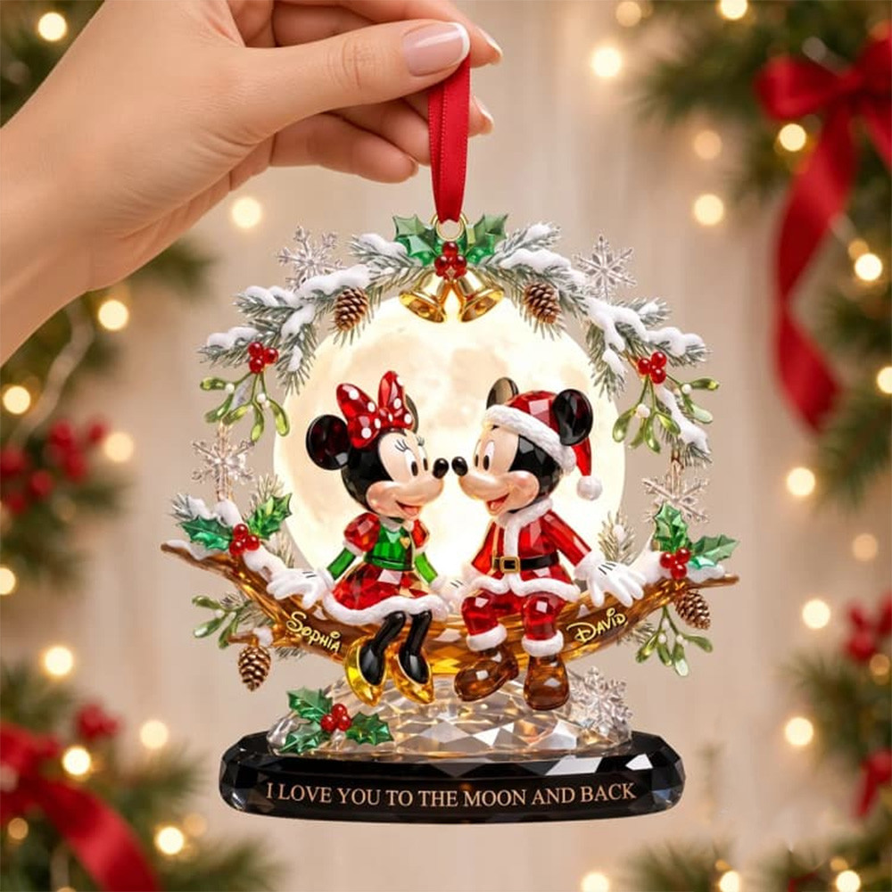Personalized Mickey And Minnie Love Quotes Christmas Ornament Xmas Decor Gifts Ideas