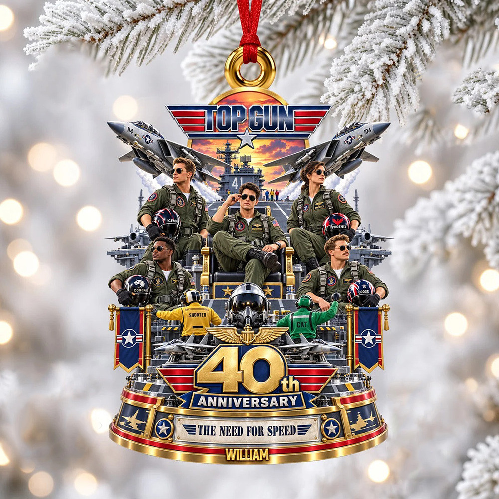 Custom Top Gun 40th Anniversary Christmas Ornament Xmas Home Decor Gifts For Top Gun Lovers