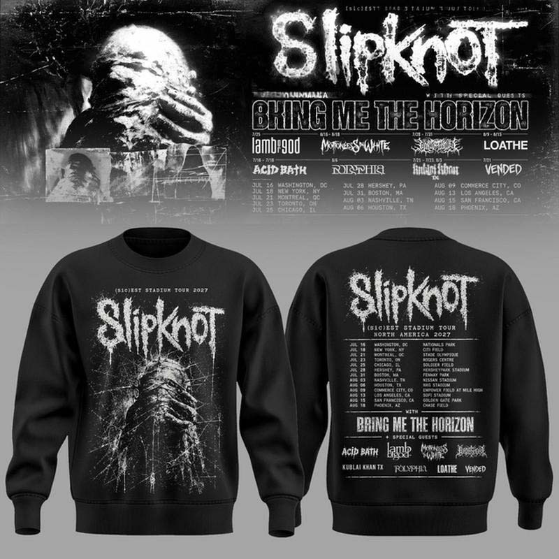 Slipknot Merch Stadium Tour 2027 Schedule List Sweatshirt Gift For Slipknot Lover 1 - Unicasport Slipknot Merch Stadium Tour 2027 Schedule List Sweatshirt Gift For Slipknot Lover