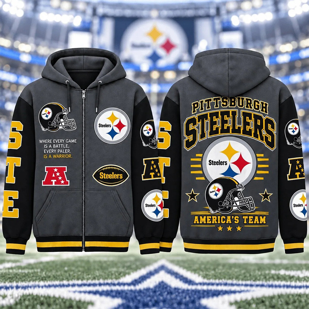 Pittsburgh Steelers Merch Football Team America’s Team Zip Hoodie NFL Teams Apparel Gifts Ideas 1 - Unicasport Pittsburgh Steelers Merch Football Team America’s Team Zip Hoodie NFL Teams Apparel Gifts Ideas