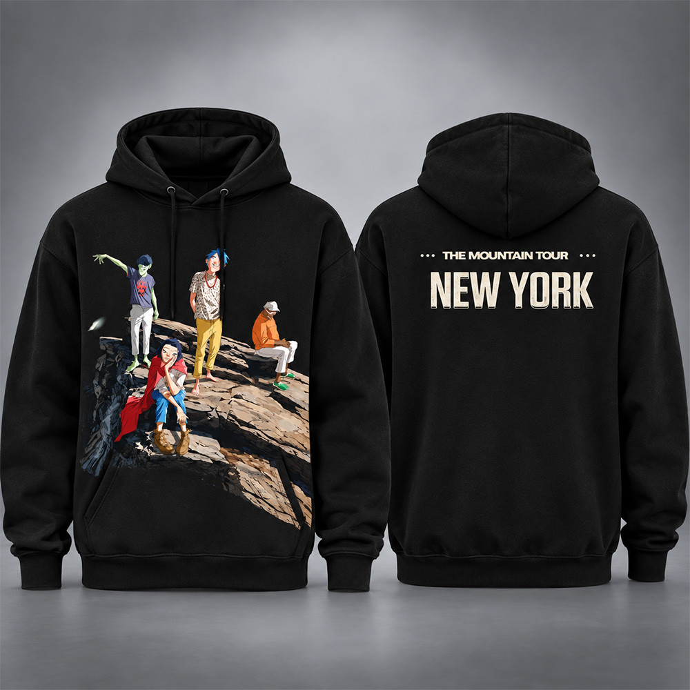 Gorillaz Merch The Mountain Tour New York Hoodie Gorillaz Concert Attire Gifts For Him 1 - Unicasport Gorillaz Merch The Mountain Tour New York Hoodie Gorillaz Concert Attire Gifts For Him