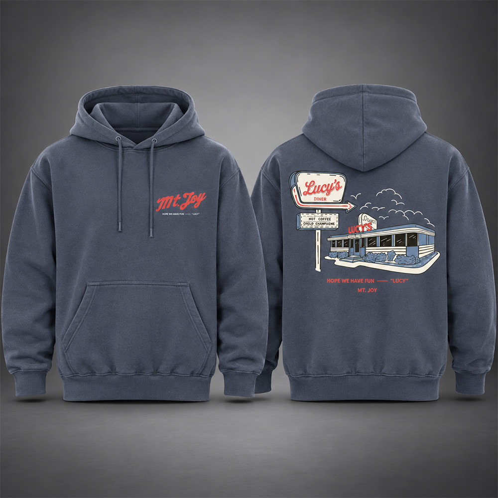 Mt Joy Merch Lucys Diner Retro Diner Graphic Hoodie Mt Joy Concert Apparel Rock Lovers Gifts 1 - Unicasport Mt Joy Merch Lucys Diner Retro Diner Graphic Hoodie Mt Joy Concert Apparel Rock Lovers Gifts