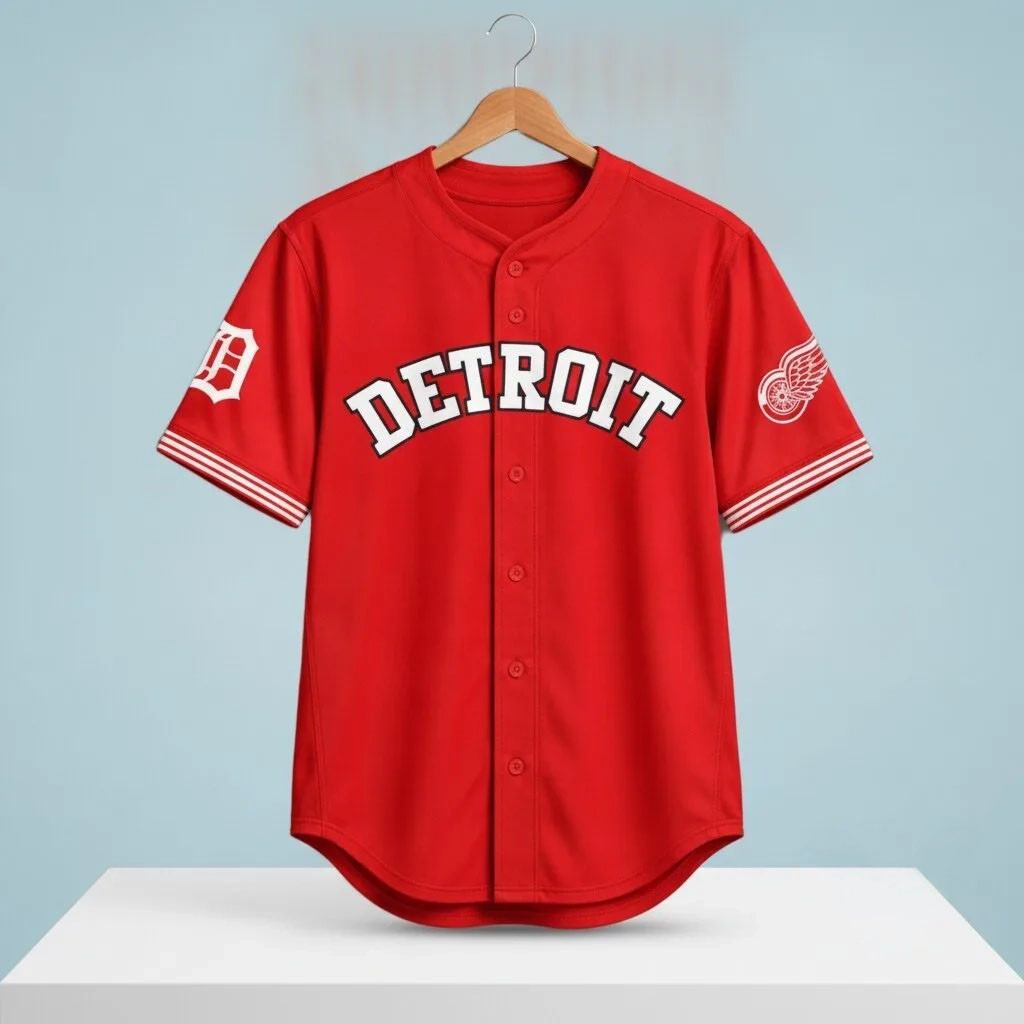 2026 Red Wings Tigers Baseball Jersey Detroit Red Wings Merch Gift For Hockey Lovers 1 - Unicasport 2026 Red Wings Tigers Baseball Jersey Detroit Red Wings Merch Gift For Hockey Lovers