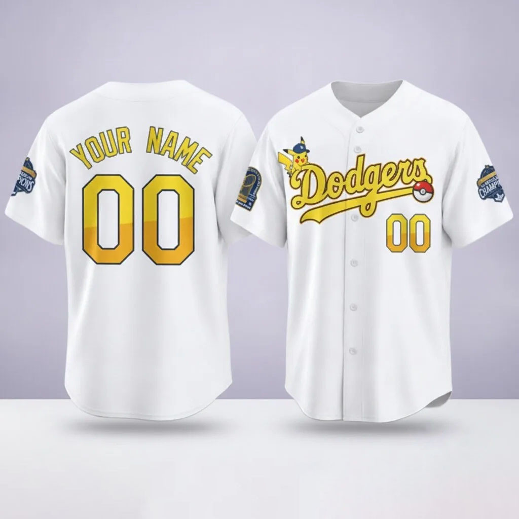 Custom LA Dodgers World Series Champions Pikachu 2026 Jersey LA Dodgers Merch Fan Gifts 1 - Unicasport Custom LA Dodgers World Series Champions Pikachu 2026 Jersey LA Dodgers Merch Fan Gifts