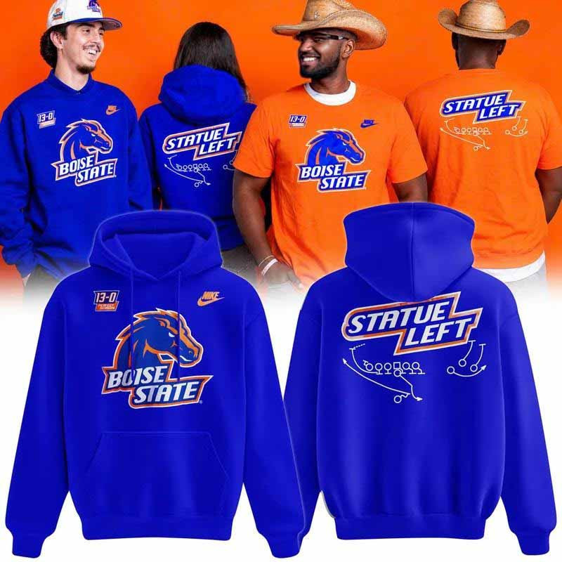 Boise State Broncos Merch Statue Left 13 0 Perfect Season Hoodie Football Fans Gear 1 - Unicasport Boise State Broncos Merch Statue Left 13 0 Perfect Season Hoodie Football Fans Gear