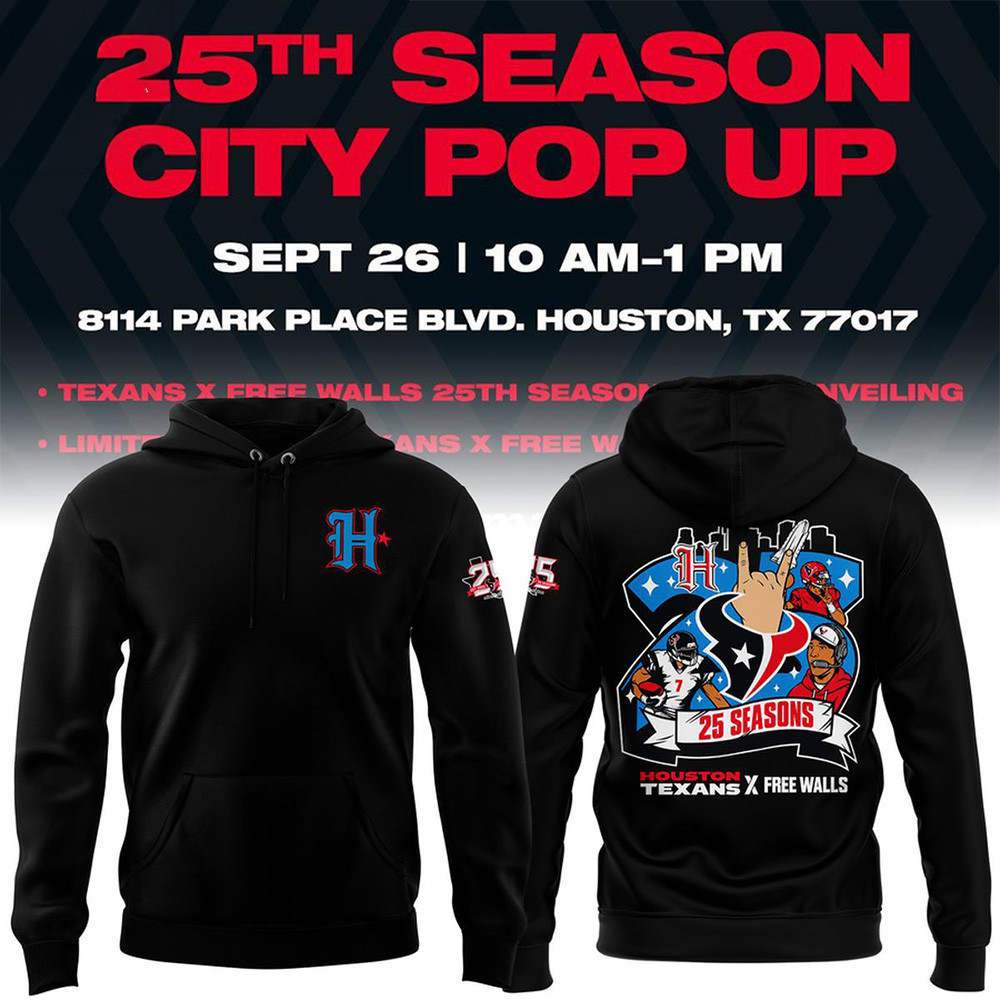 Houston Texans X Free Walls Merch Celebrating 25Th Season Hoodie Texans Game Day Outfits 1 - Unicasport Houston Texans X Free Walls Merch Celebrating 25Th Season Hoodie Texans Game Day Outfits