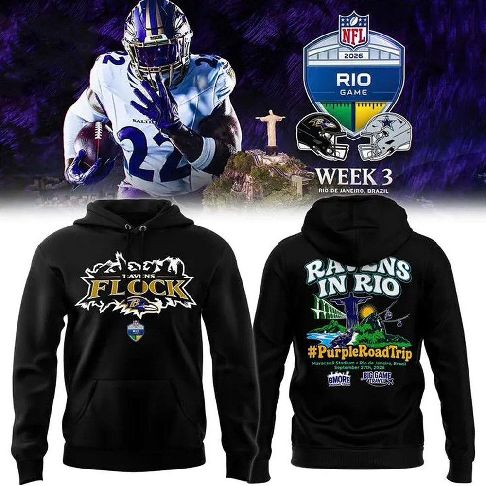 Baltimore Ravens Merch NFL Rio De Janeiro Game Hoodie Ravens Game Day Clothing Gifts Ideas 1 - Unicasport Baltimore Ravens Merch NFL Rio De Janeiro Game Hoodie Ravens Game Day Clothing Gifts Ideas