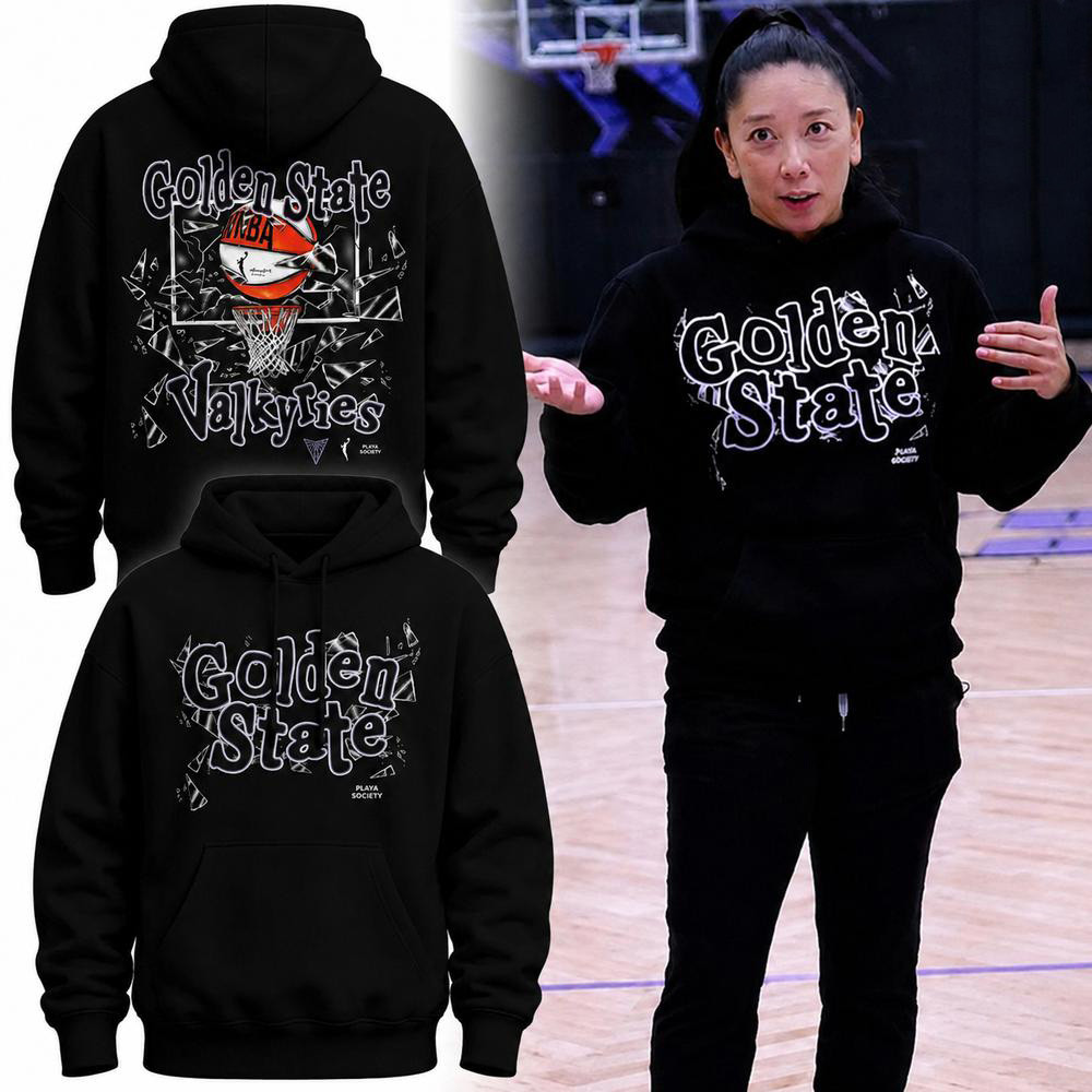 Golden State Valkyries Merch Playa Society Black Shattered Glass Hoodie WNBA Apparel Gifts Idea 1 - Unicasport Golden State Valkyries Merch Playa Society Black Shattered Glass Hoodie WNBA Apparel Gifts Idea
