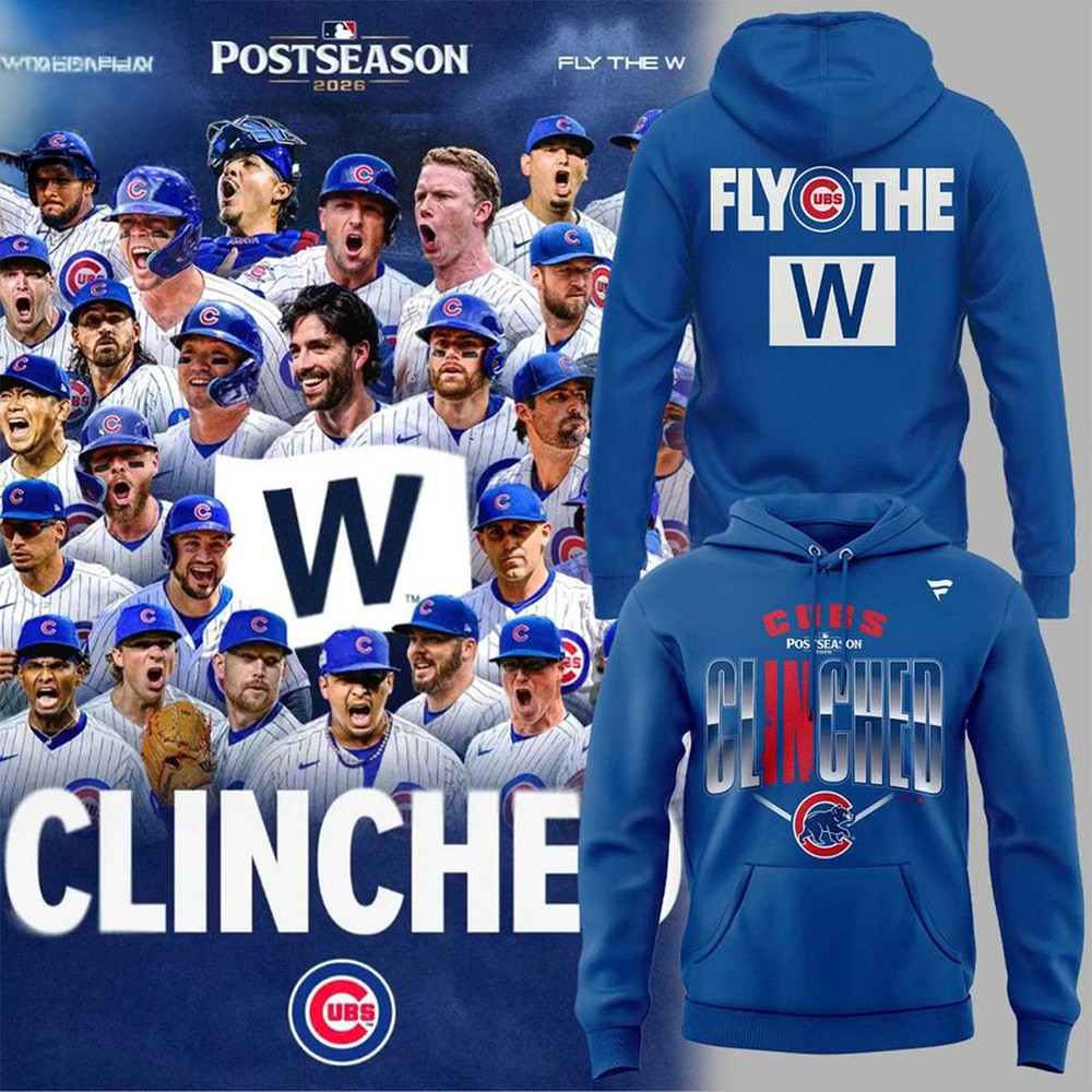 Chicago Cubs Merch 2026 Postseason Clinched Hoodie Game Day Fashion Chicago Cubs Fans Gifts 1 - Unicasport Chicago Cubs Merch 2026 Postseason Clinched Hoodie Game Day Fashion Chicago Cubs Fans Gifts