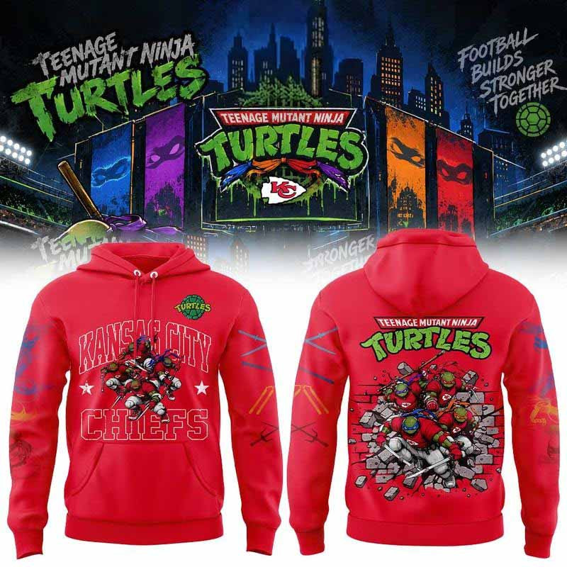 Kansas City Chiefs Merch x Teenage Mutant Ninja Turtles 2026 Red Hoodie Best Chiefs Lover Gift Ideas 1 - Unicasport Kansas City Chiefs Merch x Teenage Mutant Ninja Turtles 2026 Red Hoodie Best Chiefs Lover Gift Ideas