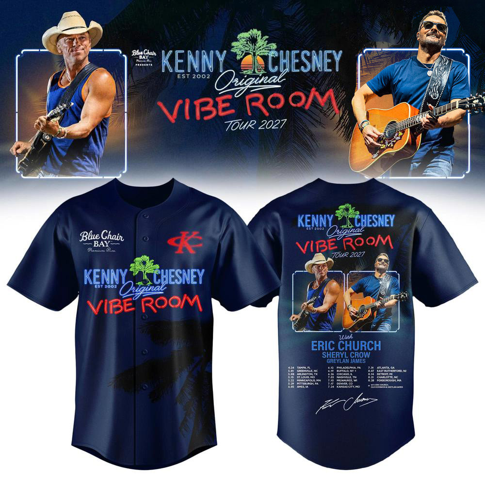 Kenny Chesney Merch The Original Vibe Room Tour Baseball Jersey Kenny Chesney Concert Apparel 1 - Unicasport Kenny Chesney Merch The Original Vibe Room Tour Baseball Jersey Kenny Chesney Concert Apparel