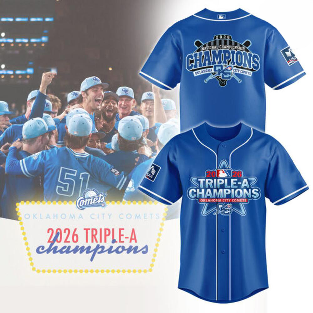 Oklahoma City Comets Merch Triple A Champions Royal Blue Baseball Jersey OKC Comets Fans Gifts 1 - Unicasport Oklahoma City Comets Merch Triple A Champions Royal Blue Baseball Jersey OKC Comets Fans Gifts