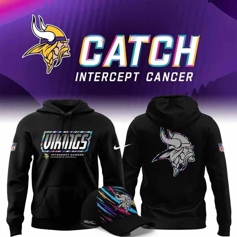 Minnesota Vikings Merch 2026 Crucial Catch Intercept Cancer Hoodie Gift For Vikings Lover 1 - Unicasport Minnesota Vikings Merch 2026 Crucial Catch Intercept Cancer Hoodie Gift For Vikings Lover