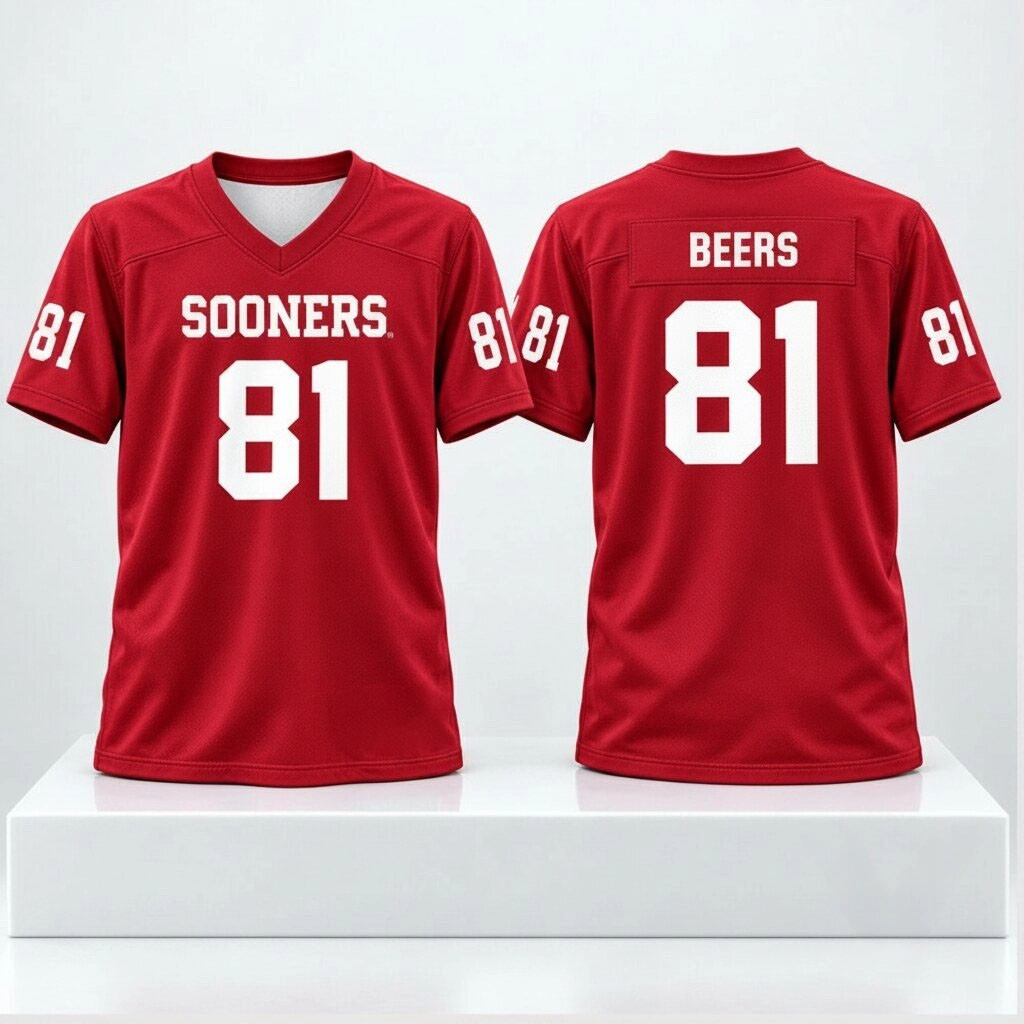2026 Rocky Beers #81 Oklahoma Sooners Jersey Shirt Sooners Merch Gift For Football Lovers 1 - Unicasport 2026 Rocky Beers #81 Oklahoma Sooners Jersey Shirt Sooners Merch Gift For Football Lovers