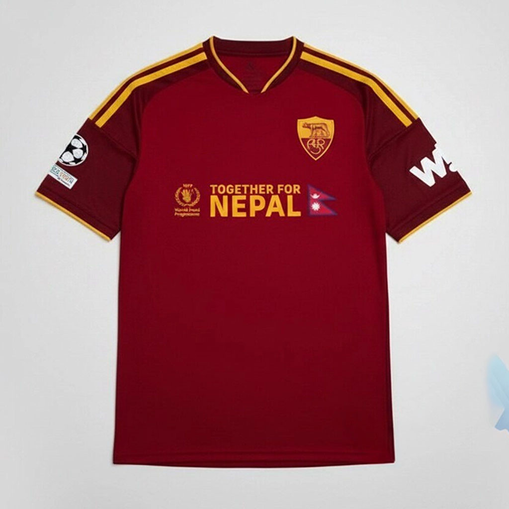 As Roma Together For Nepal Jersey Champions League Tribute Jersey Shirt Gift For Friends 1 - Unicasport As Roma Together For Nepal Jersey Champions League Tribute Jersey Shirt Gift For Friends