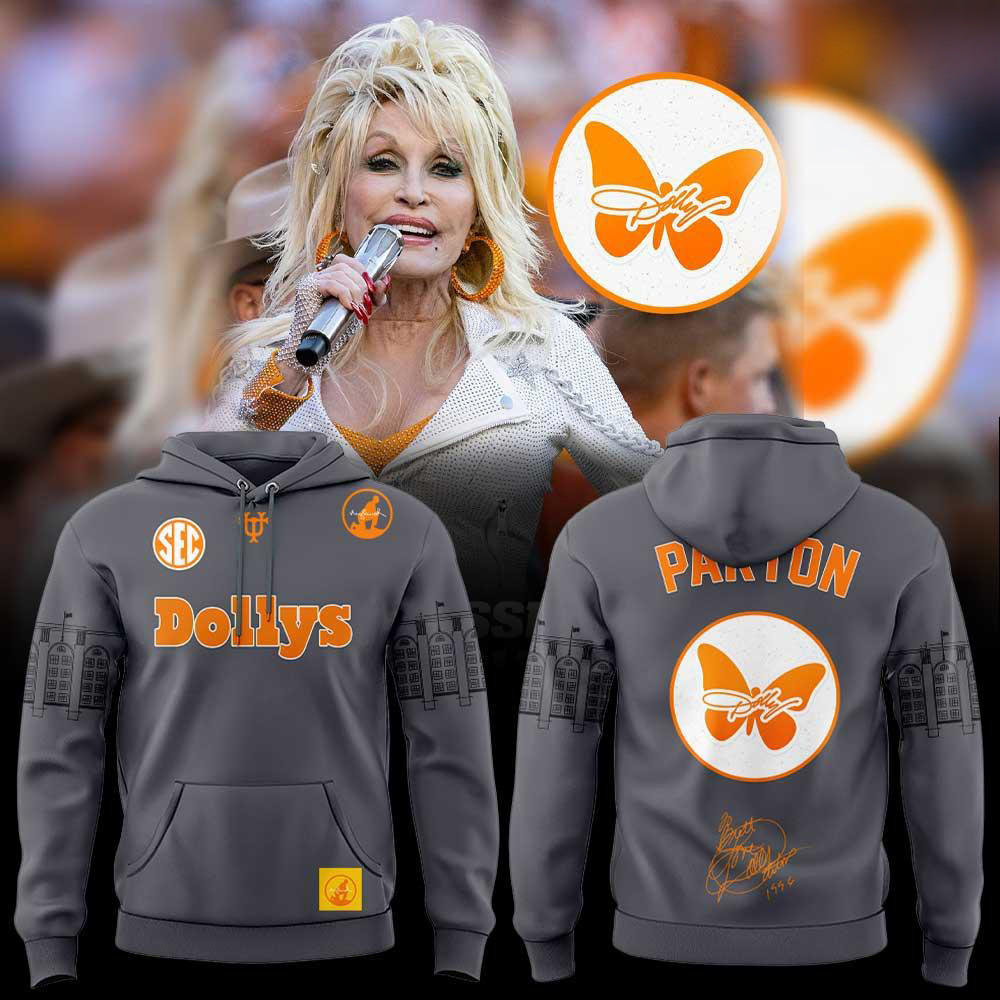 Tennessee Volunteers X Dolly Parton Merch Tribute Grey Hoodie Dolly Parton Memorial Apparel