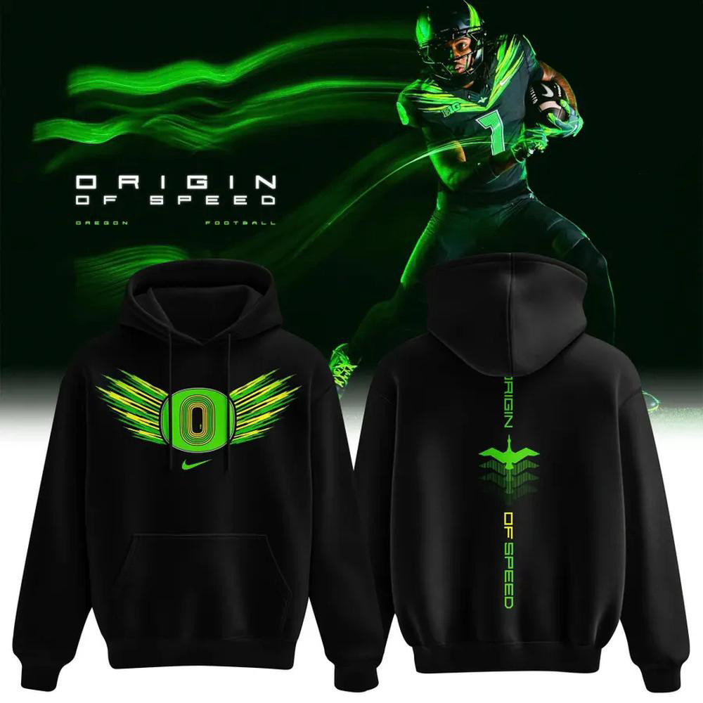 Oregon Ducks X Origin Of Speed Merch Forest Night Green Hoodie Oregon Ducks Attire