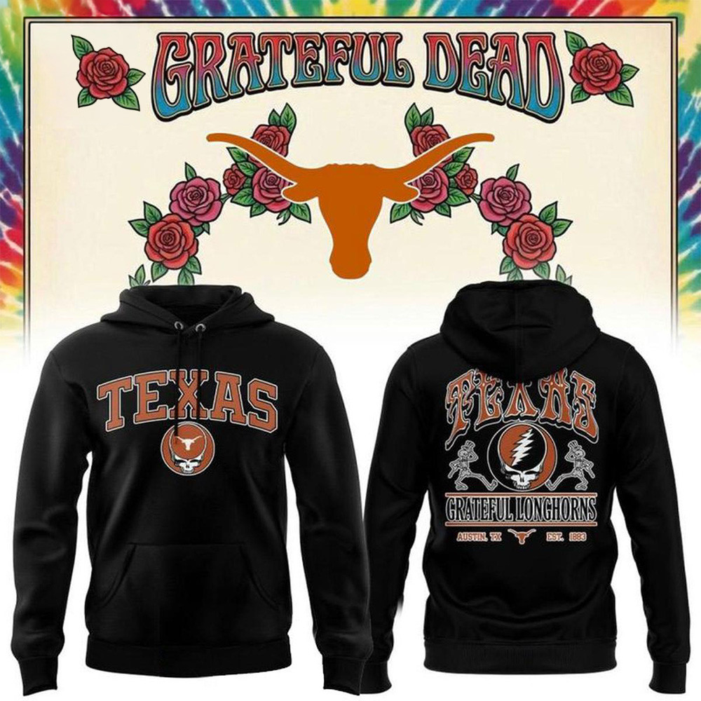 Texas Longhorns Merch X Grateful Dead Night Hoodie Football Apparel Gifts For Deadheads
