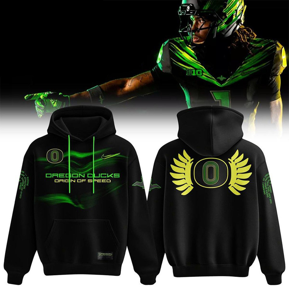 Oregon Ducks Merch X Origin Of Speed O Wings Hoodie Oregon Ducks Game Day Apparel