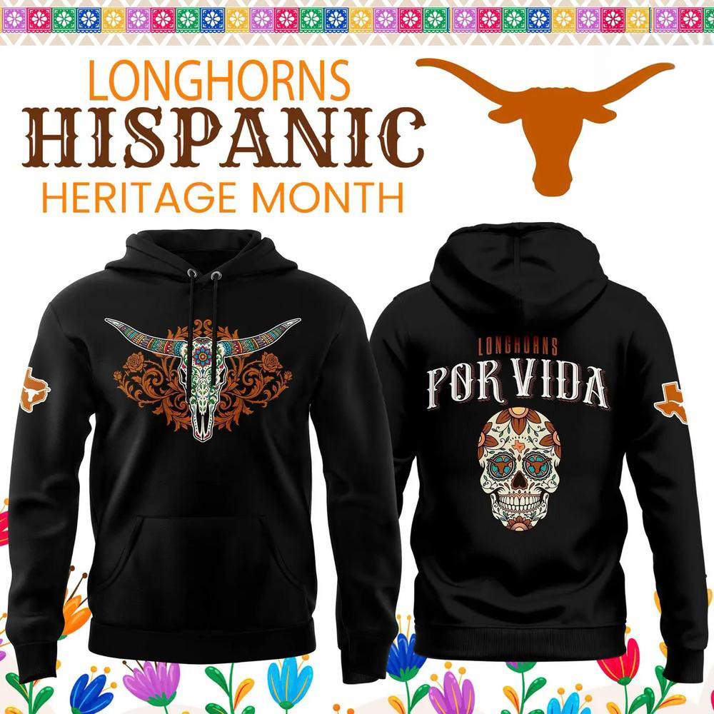 Texas Longhorns Merch X Hispanic Heritage Month Hoodie Longhorns Game Day Clothing Fans Gifts 1 - Unicasport Texas Longhorns Merch X Hispanic Heritage Month Hoodie Longhorns Game Day Clothing Fans Gifts