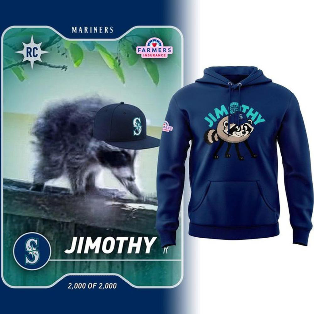Seattle Mariners X Jimothy Merch Hoodie Jimothy The Raccoon Apparel Mariners Fans Gifts