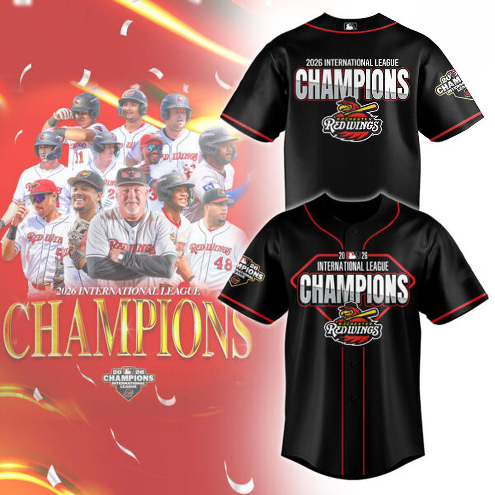 Rochester Red Wings Merch International League Champions Baseball Jersey Red Wings Fans Gifts