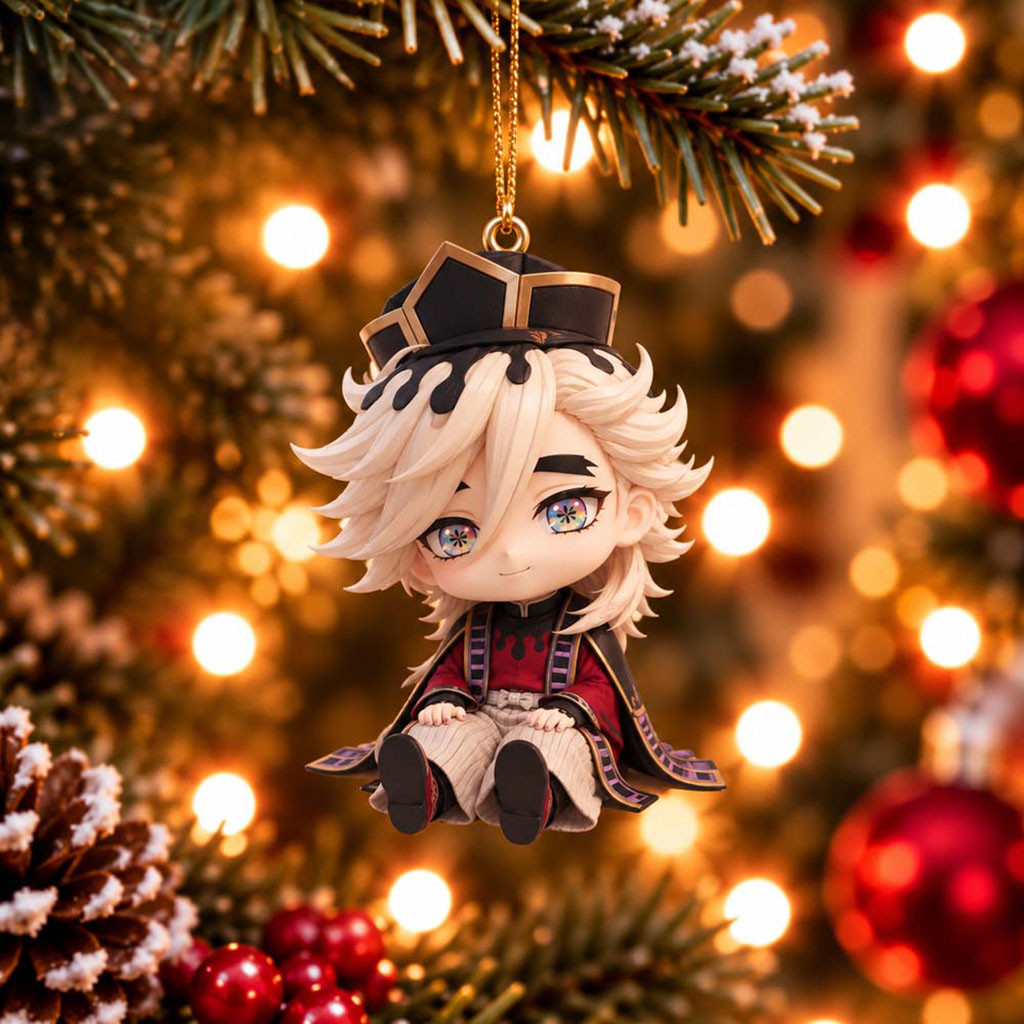 Demon Slayer Doma Chibi Christmas Ornament Doma Merch Xmas Tree Decorations Gift For Fans